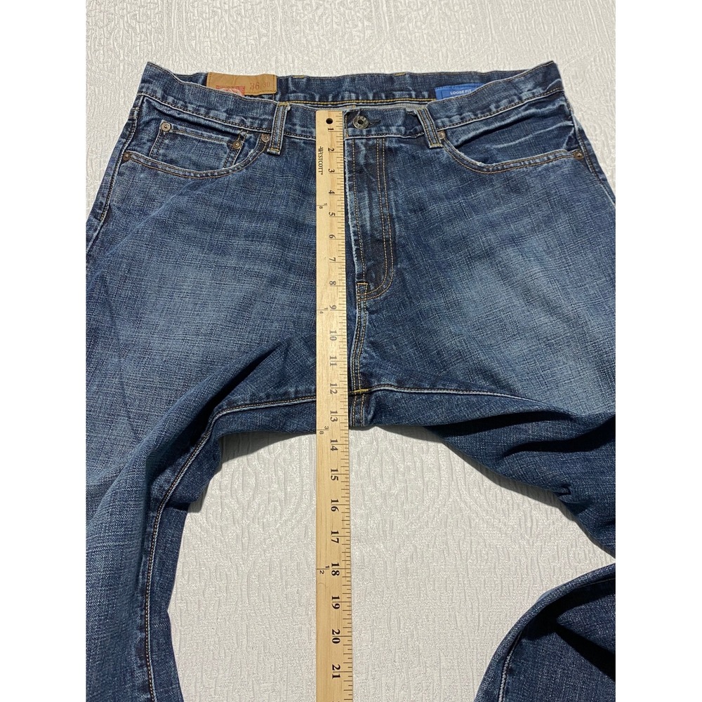 Gap 1969 Loose Fit Mens Blue Denim Jeans 36x30 Baggy Wide Leg Medium Wash 54023 - Picture 8 of 10